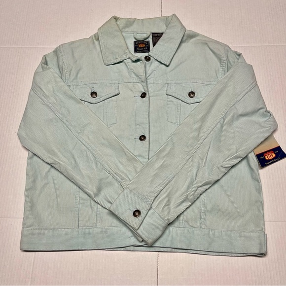 Vintage Route 66 Women's Teal Corduroy XL Button Up Jacket NEW - Picture 2 of 7